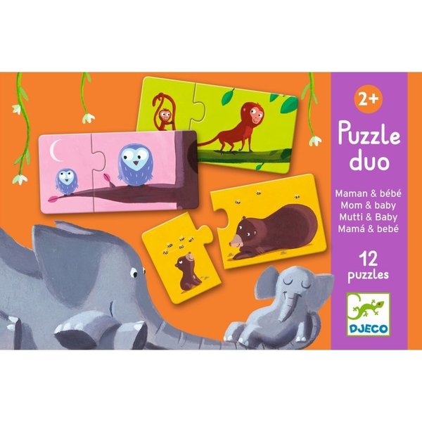 Lernspiel Puzzle duo Mami und Kind von Djeco