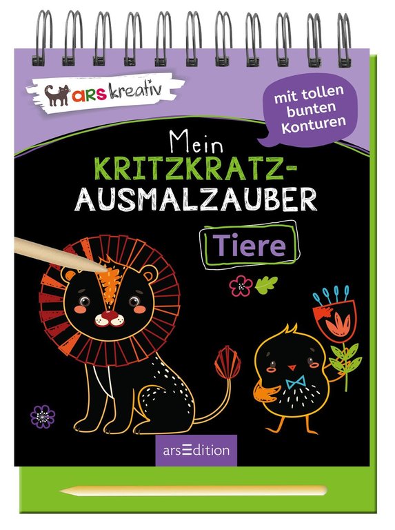 Kreativ "Mein Kritz-Kratz-Ausmalzauber Tiere" Buch von Ars Edition