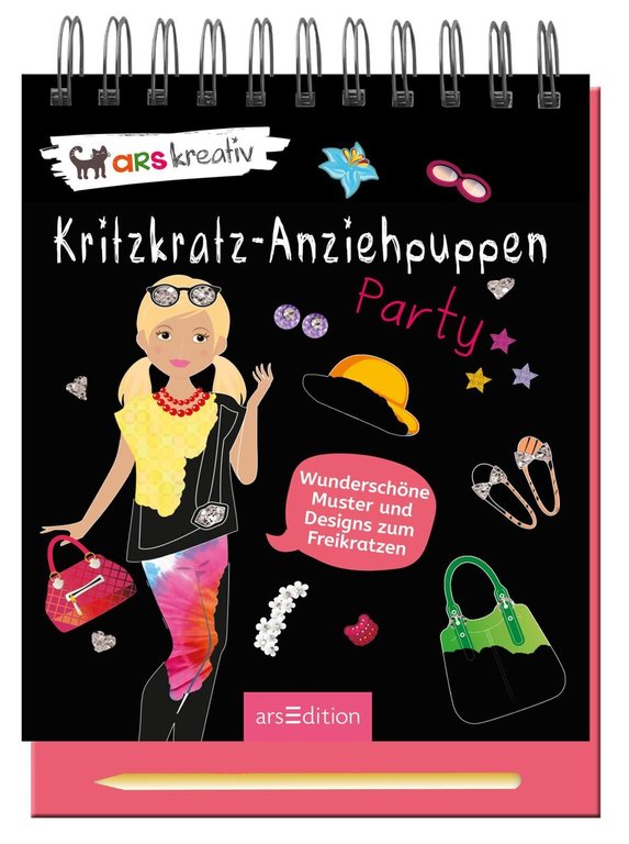 Kreativ "Kritz-Kratz-Anziehpuppen Party" Buch von Ars Edition