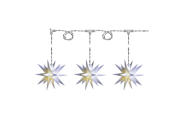3er Mini-Sternenkette für Innen weiß von DecoTrend