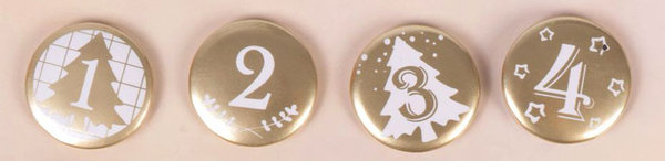 24 Adventskalender Buttons gold